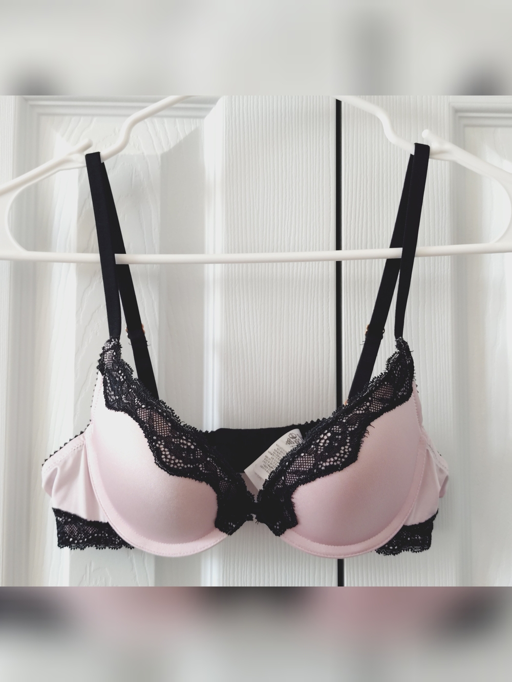 3/$25 - Pink and Black Lace Trim Bra - 6ixty8ight